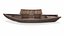 Wooden Boat With Cabin Low-poly PBR