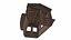 Wooden Boat With Cabin Low-poly PBR