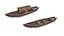 Wooden Boat With Cabin Low-poly PBR