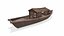Wooden Boat With Cabin Low-poly PBR