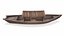 Wooden Boat With Cabin Low-poly PBR