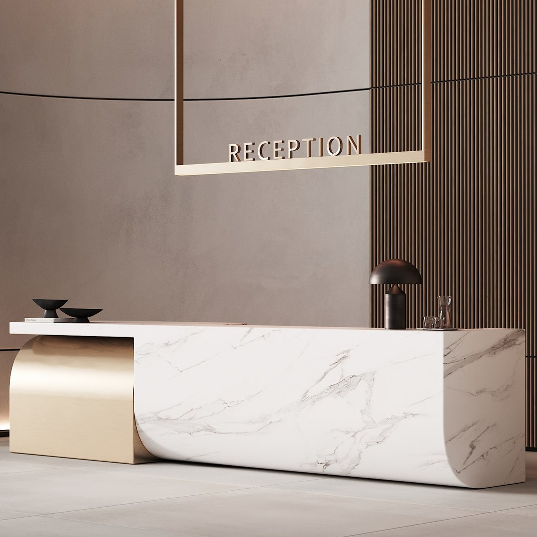 251 office furniture 10 reception desk 05 3D model - TurboSquid 2036791
