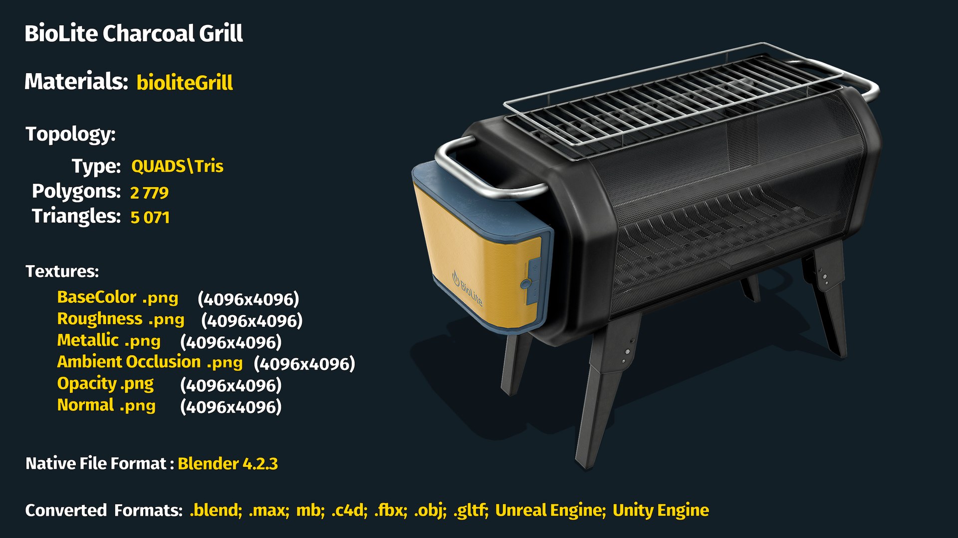 BioLite Charcoal Grill Model - TurboSquid 2328926