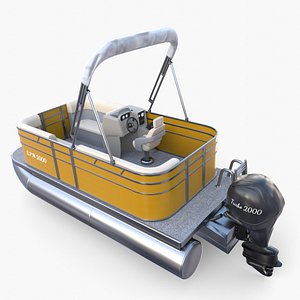 Pontoon Boat v3 3D model