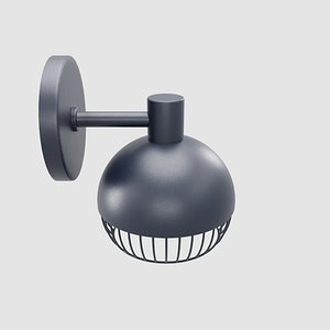 cage matte black sconce 3D