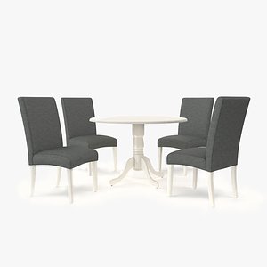 Dining Set Linen White