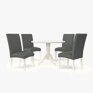 Dining Set Linen White