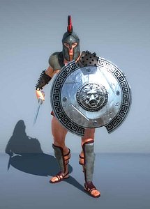 gladiator soldier sword shield 3D