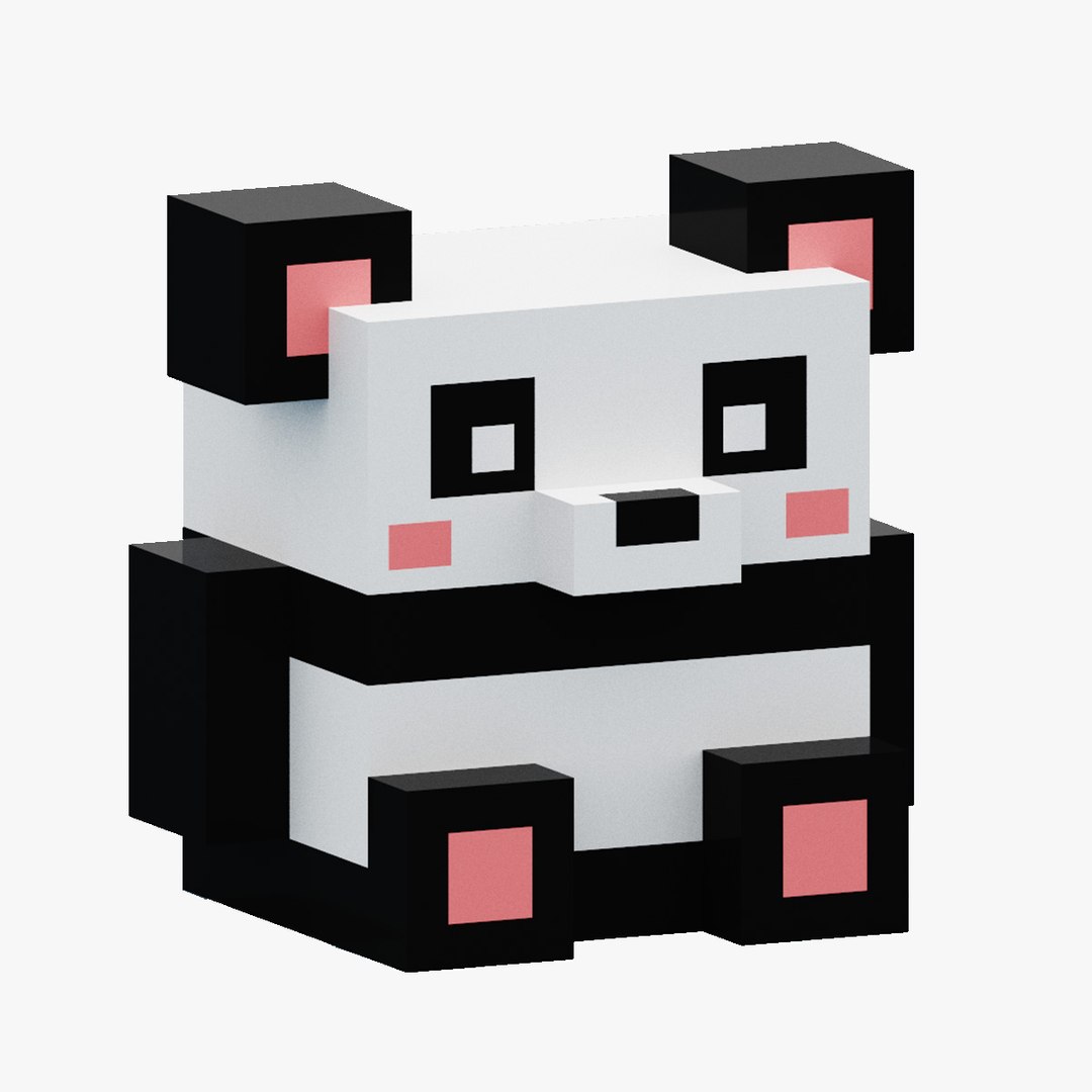 3D Voxel Panda model - TurboSquid 1918675