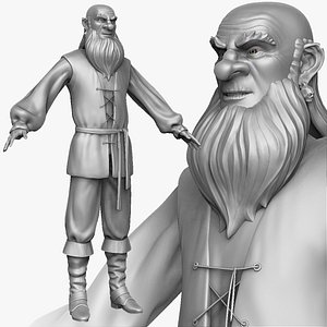 sculpt medieval peasant man 3d obj