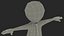 Stickman z czerwonym krawatem uzbrojony dla Cinema 4D