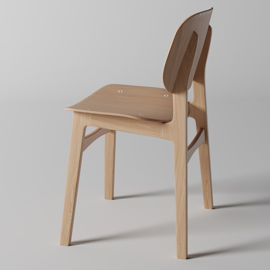 Round Wooden Chair 3D Model - TurboSquid 2243768