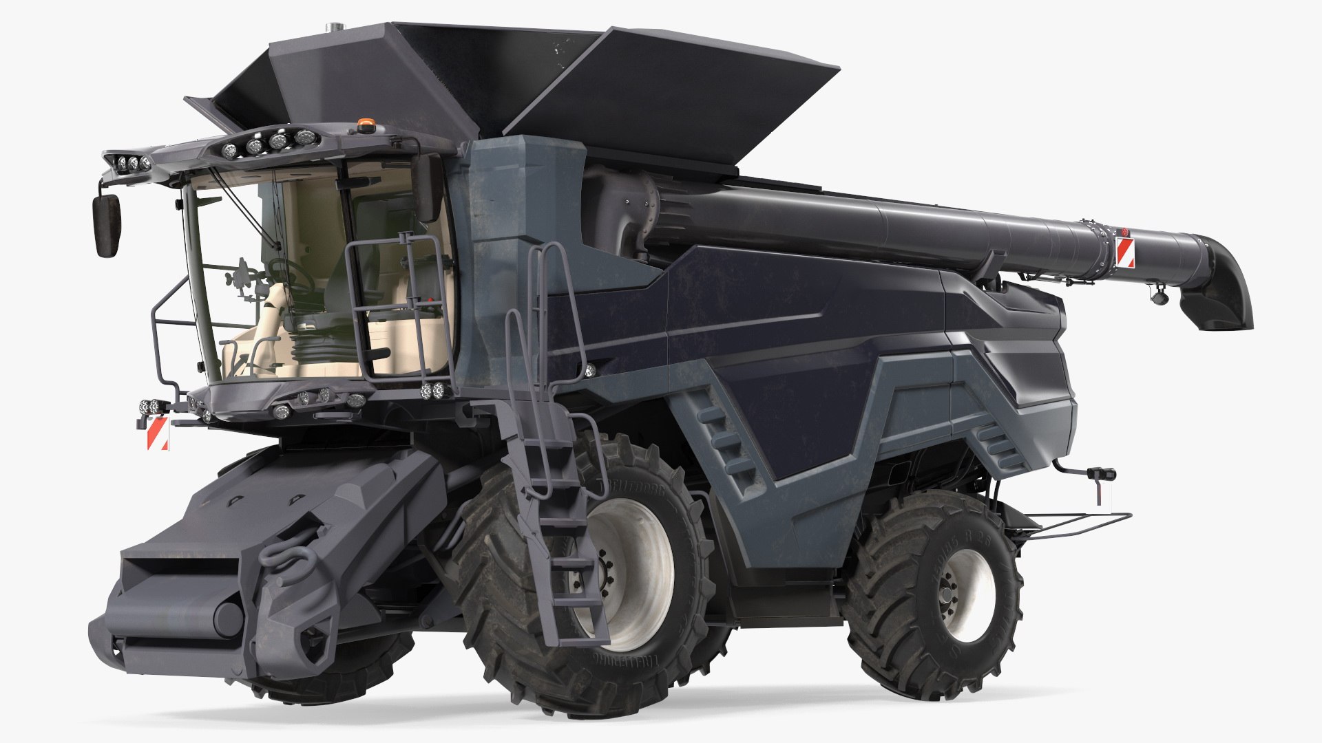 Harvester MF Ideal without Header Rigged 3D model preview