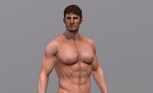 Naked man-Rigged 3d game character