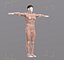 Personaggio del gioco 3D truccato uomo nudo