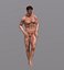 Personaggio del gioco 3D truccato uomo nudo