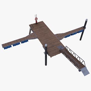 3D model Marina Pontoon Pier Set