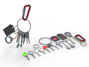 3D set keys chain carabiner