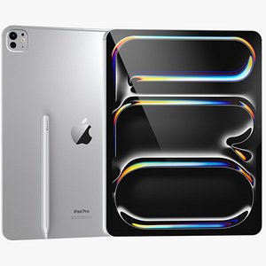 Apple iPad Pro M4 13-inch Silver 3D model