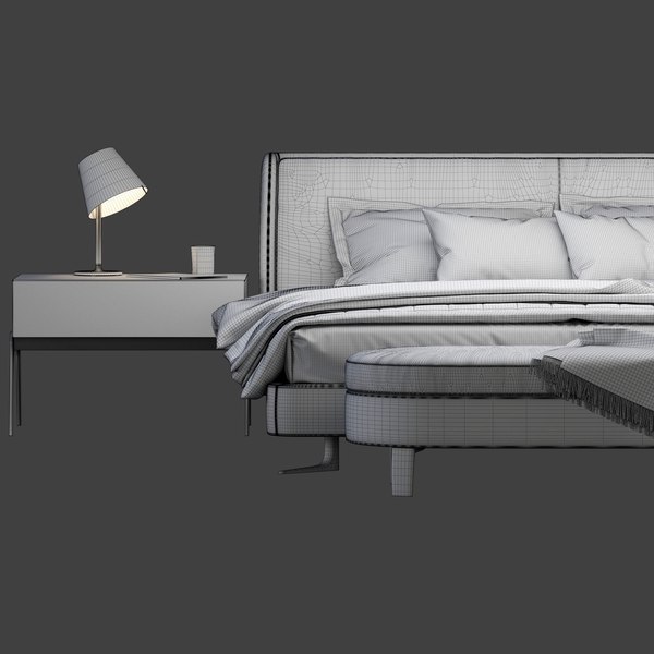 Minotti spencer bedroom set 3D model - TurboSquid 1630687