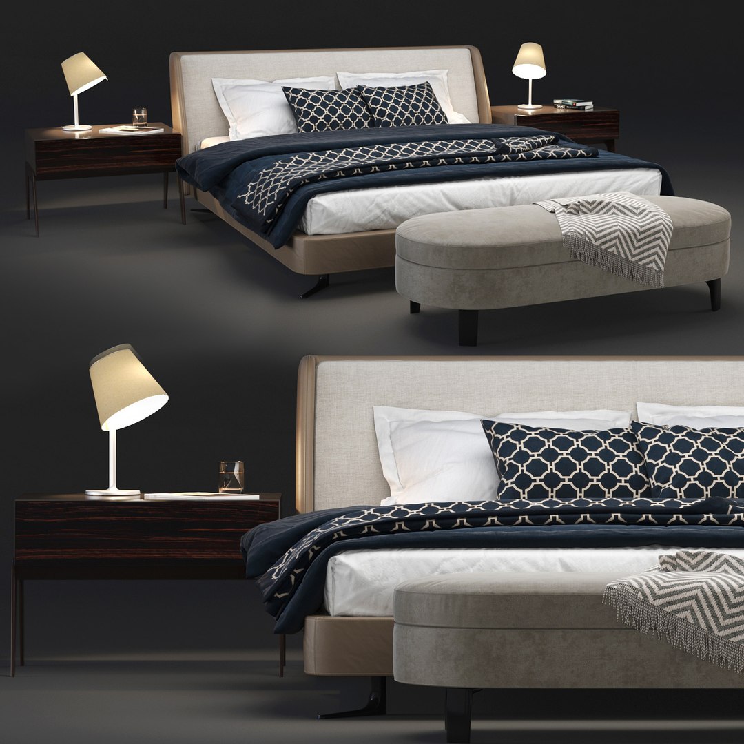 Minotti spencer bedroom set 3D model - TurboSquid 1630687