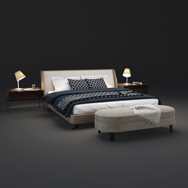 Minotti spencer bedroom set 3D model - TurboSquid 1630687