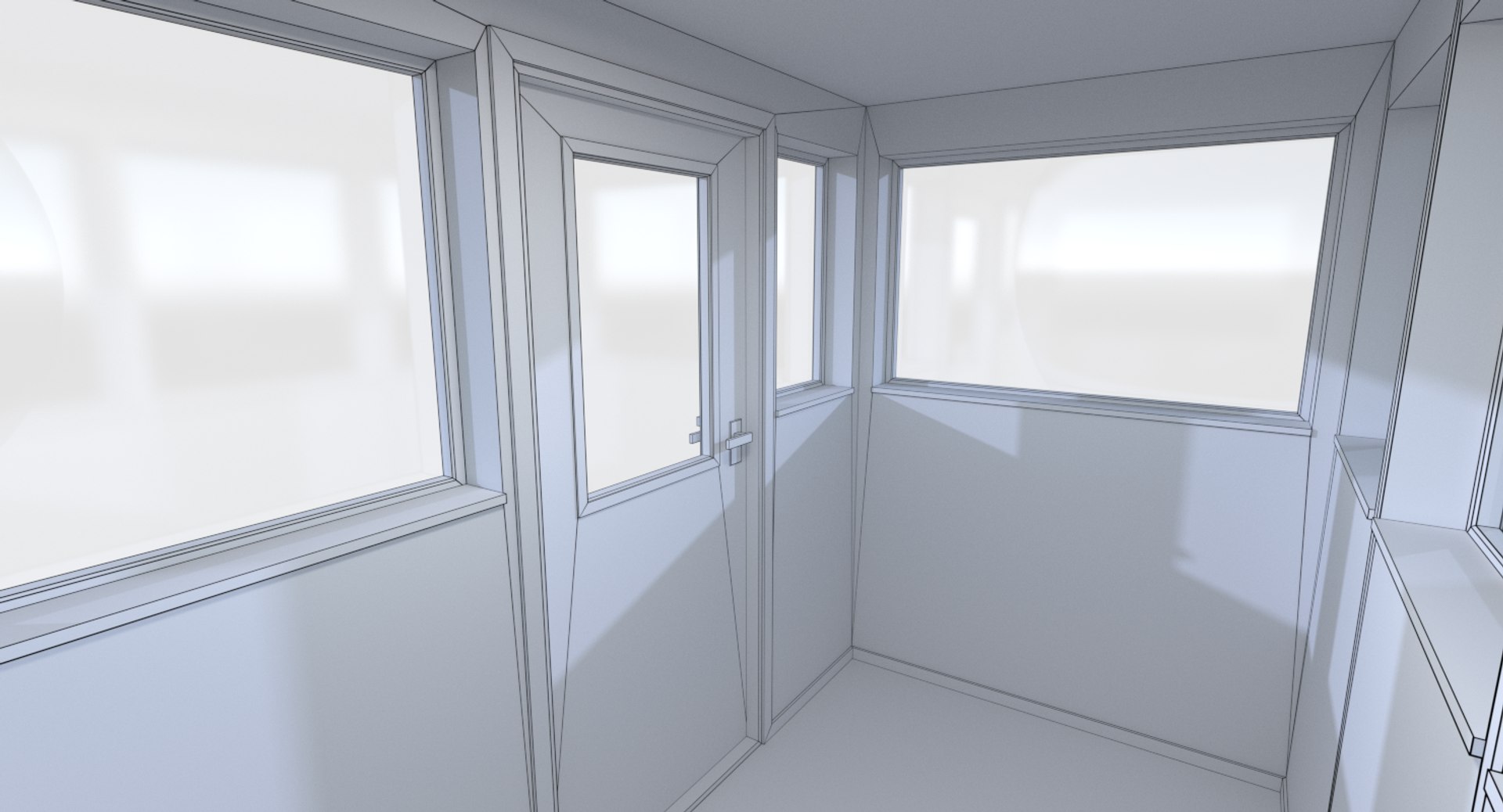Guard Building Interior 3d Model