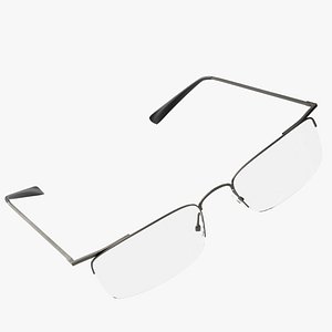 Glasses half rim square 3D model