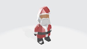 Low Poly Santa Claus  Blender  OBJ  STL 3D model