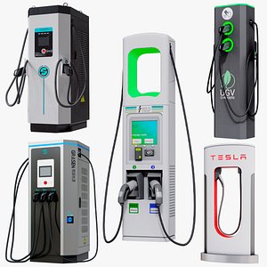 Electric Car Chargers X5 Collection PBR model