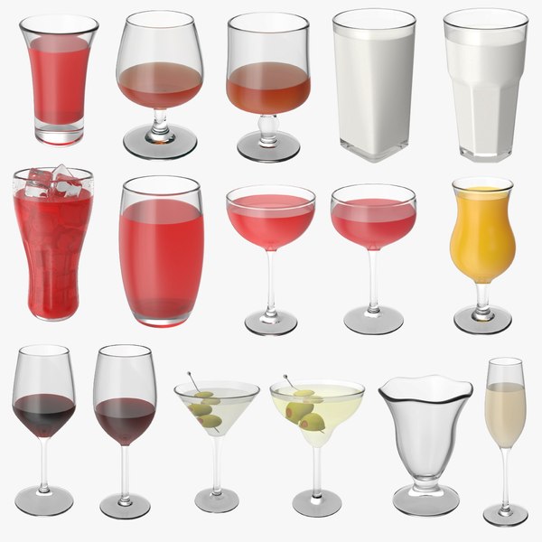 3D Glassware Collection