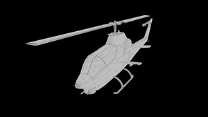 Low poly Attack Helicopter Arctic with 4K PBR Texture model