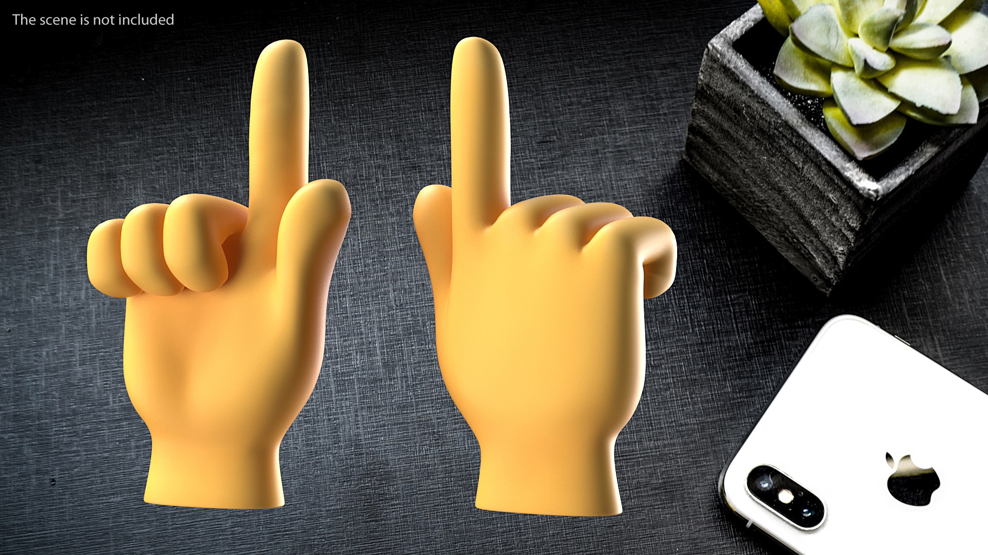 Backhand Index Pointing Up Emoji 3D model preview