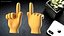 3D model backhand index pointing emoji