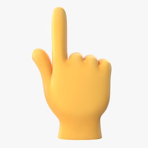 3D model backhand index pointing emoji