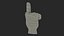 3D model backhand index pointing emoji