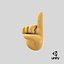 3D model backhand index pointing emoji