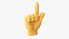 3D model backhand index pointing emoji