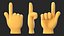 3D model backhand index pointing emoji