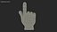 3D model backhand index pointing emoji