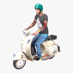 Vespa Rider Rigged