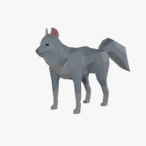 Ultra Low Poly Wolf 3D
