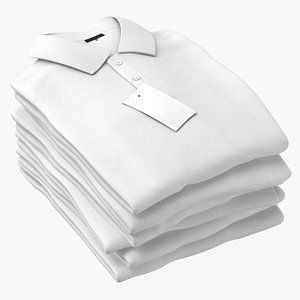 Folded Polo Shirt 6 Pile Color Variations 3D