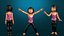 Cartoon Stilisierte-Kid-Teen-Baby-3D-Modell-Rigged