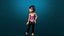 Cartoon Stilisierte-Kid-Teen-Baby-3D-Modell-Rigged