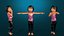 Cartoon Stilisierte-Kid-Teen-Baby-3D-Modell-Rigged