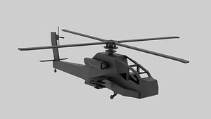 3D model helicopter apache