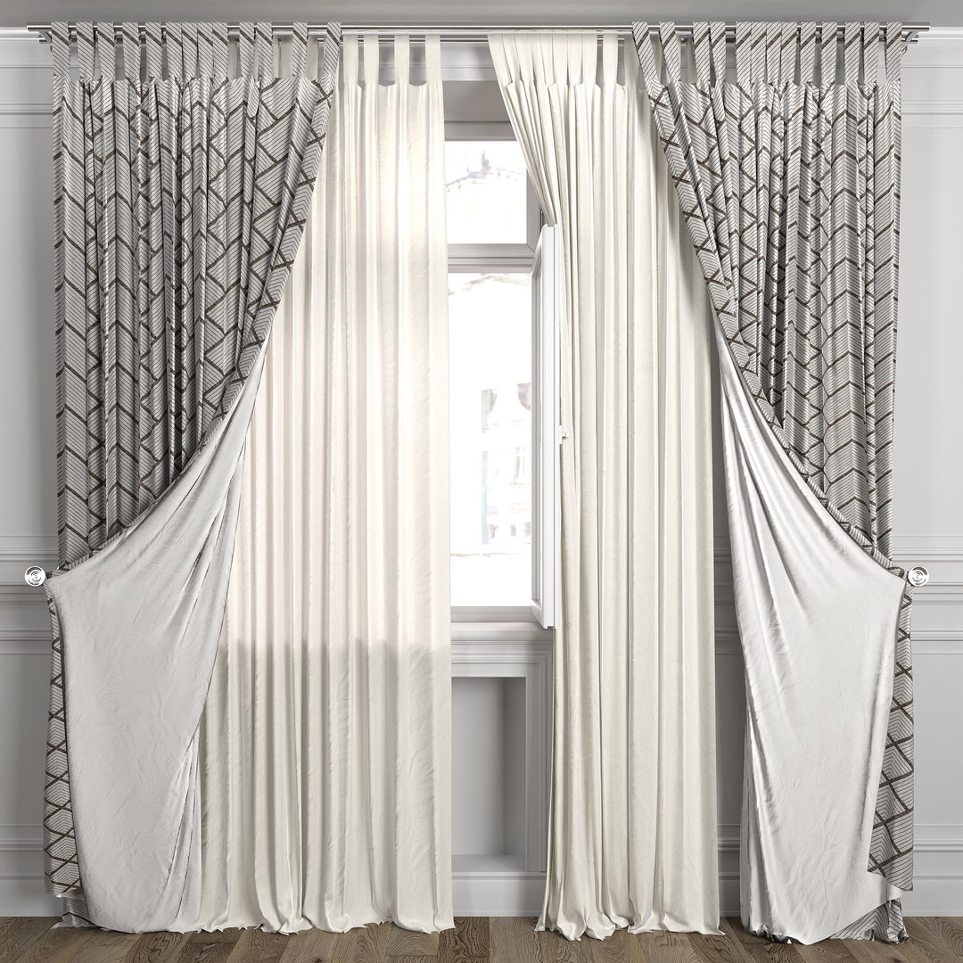3D Curtain Set 484C Model - TurboSquid 1915151