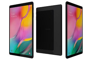 3D Samsung Galaxy Tab A 10 1 2019 Black Low Poly
