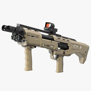 3D Flat Dark Earth MFG 12 Gauge Pump Rigged model